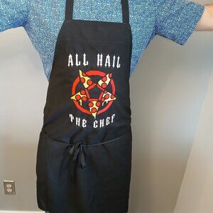 Apron embroidered all hail the chef humor apron